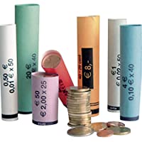 Olympia 3701 - Rollos de papel para monedas- de 0-01 a 2-00 Euro B- paquete de 80 piezas [colores surtidos]